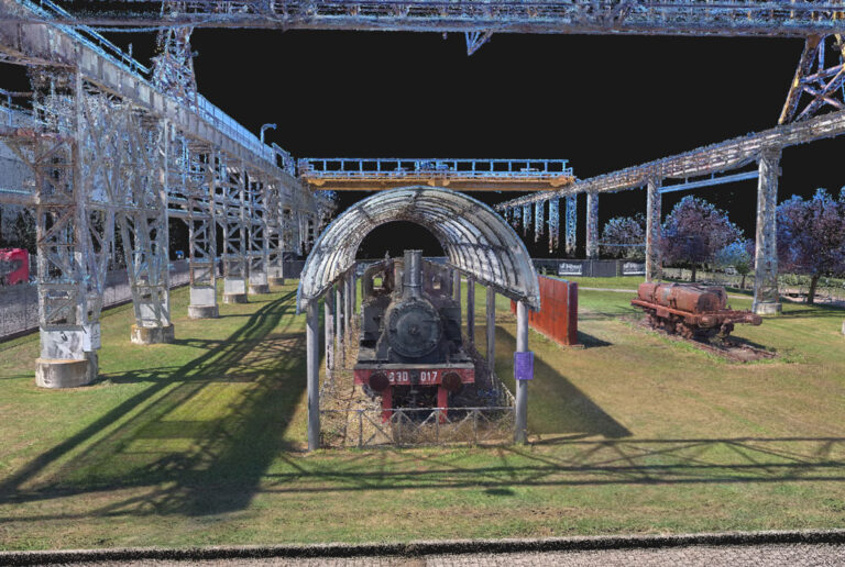 Re pikash e një mjedisi industrial nga skanimi Stonex